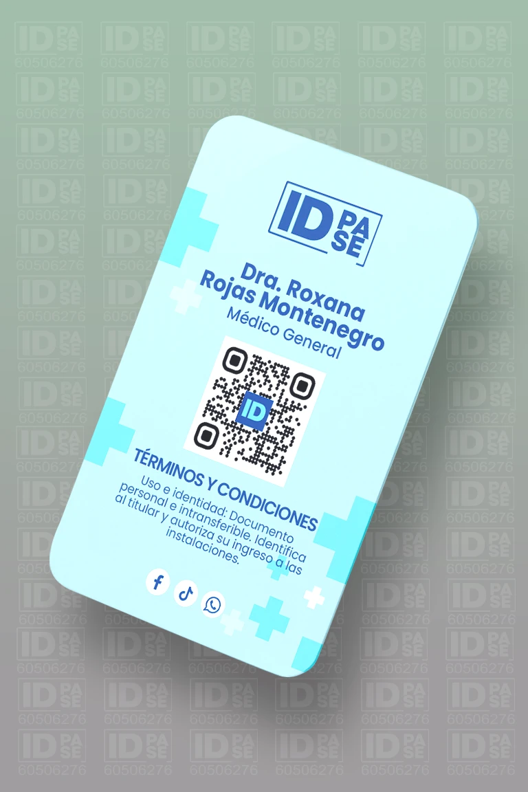 Credencial para Salud - Estilo Hospitalario Celeste